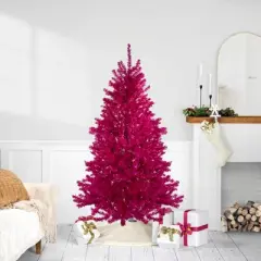 Northlight 6' Metallic Pink Tinsel Artificial Christmas Tree - Unlit