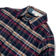 Hope & Henry Boys' Long Sleeve Flannel Button Down Shirt with Double Flap Pockets, Kids
