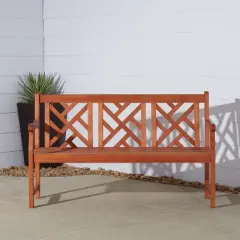 Vifah Eucalyptus Outdoor Wood Bench - Brown