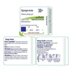 Spongia Tosta 30C by Boiron Homeopathic Single Medicine For Cough, Cold & Flu  -  80 Pellet