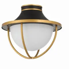 Crystorama Lighting Atlas 2 - Light Semi-Flush Mount in  Matte Black/Textured Gold