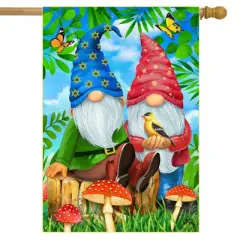 Gnome Sweet Gnome Spring House Flag Garden Humor 28" x 40" Briarwood Lane