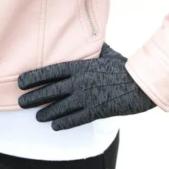 Isotoner Microsuede Gloves - S/M: Touch Screen Compatible, Water Repellent, 4-Way Stretch, Animal Print, Machine Washable