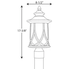 Progress Lighting Resort 1-Light Outdoor Aged Copper Post Lantern with Umber Tint Glass Shade