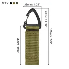 Unique Bargains Belt Keeper Key Clip Set Nylon Webbing Buckle Keychain Black Green Khaki 3Pcs