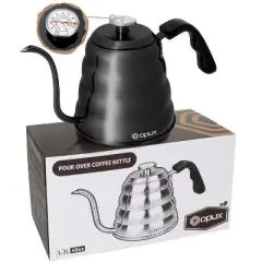 OPUX Gooseneck Pour Over Coffee Kettle with Thermometer, Premium Grade Stainless Steel Drip Kettle for Home Coffee Brewing Tea Barista, 40 fl oz