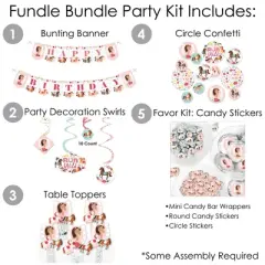 Big Dot of Happiness Run Wild Horses - Pony Birthday Party Supplies - Banner Decoration Kit - Fundle Bundle