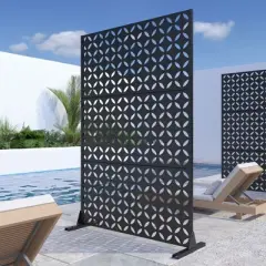 PexFix 72 in. H x 47 in. W Outdoor Metal Privacy Screen Garden Fence Star Pattern Wall Applique