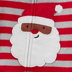 Carter's Just One You&reg; Toddler Striped Santa Fleece Footed Pajama Set