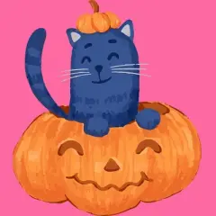 Women's Design By Humans Halloween Cat In A Pumpkin By wubbadub Racerback Tank Top