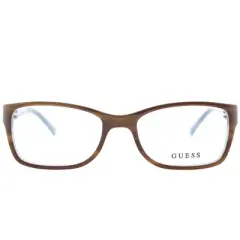 Guess  E50 Womens Cat-Eye Eyeglasses Brown on Blue 52mm
