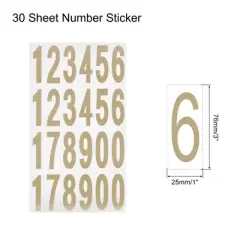 Unique Bargains Office Warehouse Self-Adhesive 12345178900 Mailbox Number Stickers 30 Sheets