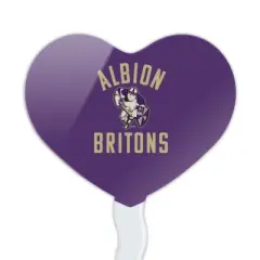 Albion College Britons Logo Heart Love Cupcake Picks Toppers Decoration Set of 6