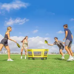 GoSports Pickle 360 Game Set - Pickleball Without a Court - Outdoor Lawn, Beach, and Backyard Paddle Ball Game - Yellow