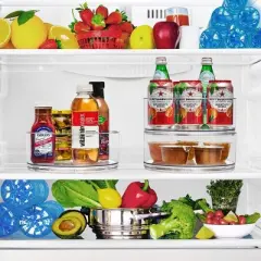 Sorbus 2 Pack Clear Lazy Susan Turntable Bins - Versatile Kitchen and Cabinet Organizer, Lazy Susan for Pantry, Fridge, and Bathroom Storage