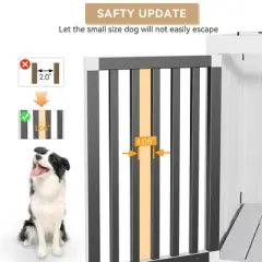 39.5in Furniture Dog Crate, Large/Medium Dog Crate End Table, No Assembly Needed (White and Blue)