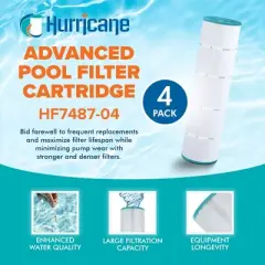 Hurricane 8 Pack HF7487-04 Advanced Pool Filter Cartridge for PA100N, Unicel C-7487, Filbur FC-1270, Super-Star-Clear C4000, SwimClear C4020