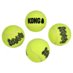 KONG SqueakAir Tennis Ball Dog Toy - Yellow - 4ct
