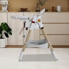 Aortzio Baby High Chair With Wheels,Black