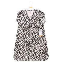 Hudson Baby Infant Girl Long Sleeve Plush Faux Fur Sleeping Bag, Wearable Blanket, Leopard Pink