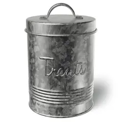 Amici Pet Retro Treats Storage Canister, 72 oz. , Galvanized Metal