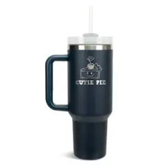 100 North Cutie Pie Cherry Slice Cartoon 40 oz. Stainless Steel, Large Water Bottle Coffee Mug, Spill & Leak Resistant, Thermal Travel Tumbler with