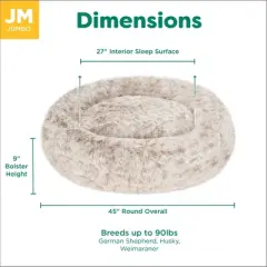 FurHaven Calming Cuddler Long Fur Donut Dog Bed