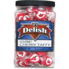 Cherry Fancy Shape Red Taffy Chews by It's Delish, 18 Oz Jumbo Container