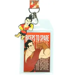 Disney Beauty and The Beast Gaston Biceps to Spare Lanyard with ID Badge Holder