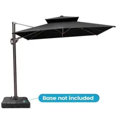 Crestlive Products 9'X11' Double Top Patio Cantilever Umbrella UV30+ Outdoor 360&deg; Rotation 6 Heights Adjustable Offset Umbrella