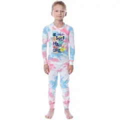 DC Comics Kids' Super Hero Girls 2 Piece Tight Fit Youth Pajama Set Multicolored