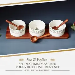 Spode Christmas Tree Polka Dot 7-Piece Condiment Set