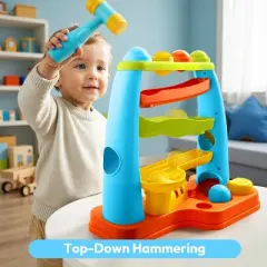 Joyfy Pound A Ball Toys for Toddler, Stacking, Learning, Active, Early Developmental Hammer Montessori Toys, Birthday Gift for Boy Girl Ages 1 2 3