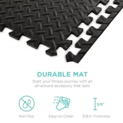 Best Choice Products 24-Piece Puzzle Exercise Mat, Multipurpose Floor Tiles Gym Mat, 38 Thick, 96 sq. ft."