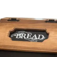 Creative Wood Design Amish Made Pine Hinged Fresh Bread Storage Box Black