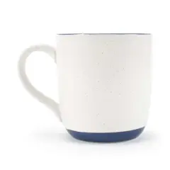 Elanze Designs Typewriter Speckled Navy Blue 13 ounce Ceramic Coffee Mugs Set of 4