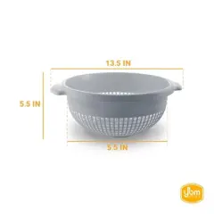 YBM Home 14 Inch Deep Plastic Colander, Pack of 3