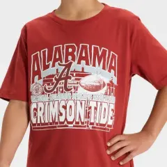 Boys' Alabama Crimson Tide Oversized Short Sleeve Graphic T-Shirt - Maroon