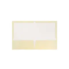 JAM Paper Laminated Two-Pocket Glossy Presentation Folders Ivory Bulk 25/Pack 385GIVD