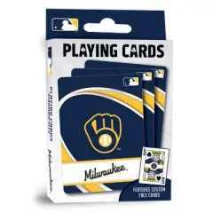 MasterPieces Officially Licensed MLB Milwaukee Brewers Playing Cards - 54 Card Deck for Adults