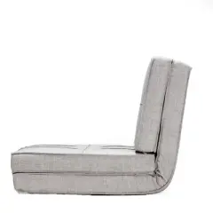 JOMEED 5 Position Adjustable Space Saving Convertible Flip Sleeper Chair Lounger with Rubber Feet for Apartments, Dorms, Bedrooms, and More, Gray