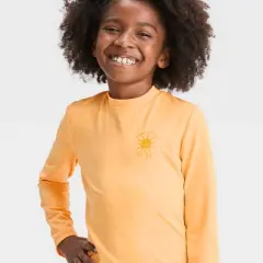 Girls' Sun Long Sleeve Rash Guard Top - Cat & Jack&trade; Orange