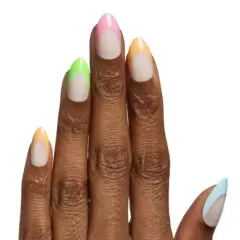 Olive & June Press-On Fake Nails - M Almond - Pastel Neon French - 42ct