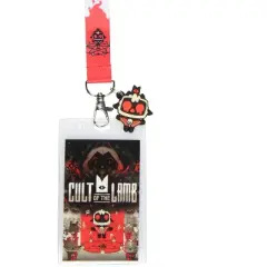 fun Of The Lamb Video Game ID Lanyard Badge Holder Possessed Lamb Rubber Charm