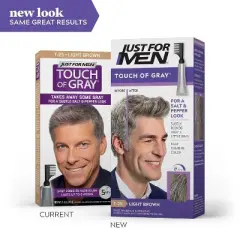 Just For Men Touch Of Gray Hair Color With Comb Applicator, T-25 Light Brown
