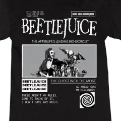Beetlejuice The Ghost With The Most Crew Neck Short Sleeve Black Heather Women's T-shirt
