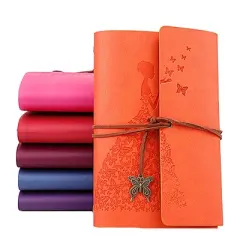 Skirts Beauty Hand Account Book Diary Book Retro Notepad, Cover color:Large Lake Blue