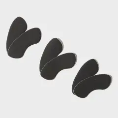 Fab Feet Women's by Foot Petals Back of Heel Insoles Shoe Cushion Black - 3 pairs