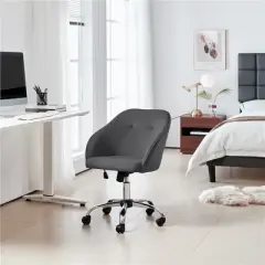 Yaheetech Velvet Desk Chair for Home Office, Soft Height Adjustable 360&deg; Swivel Computer Chair
