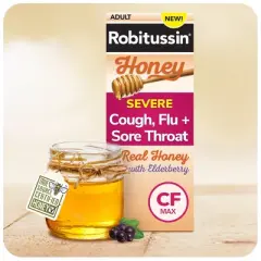 Robitussin Daytime Severe Cough, Flu and Sore Throat Syrup - Honey - 8 fl oz